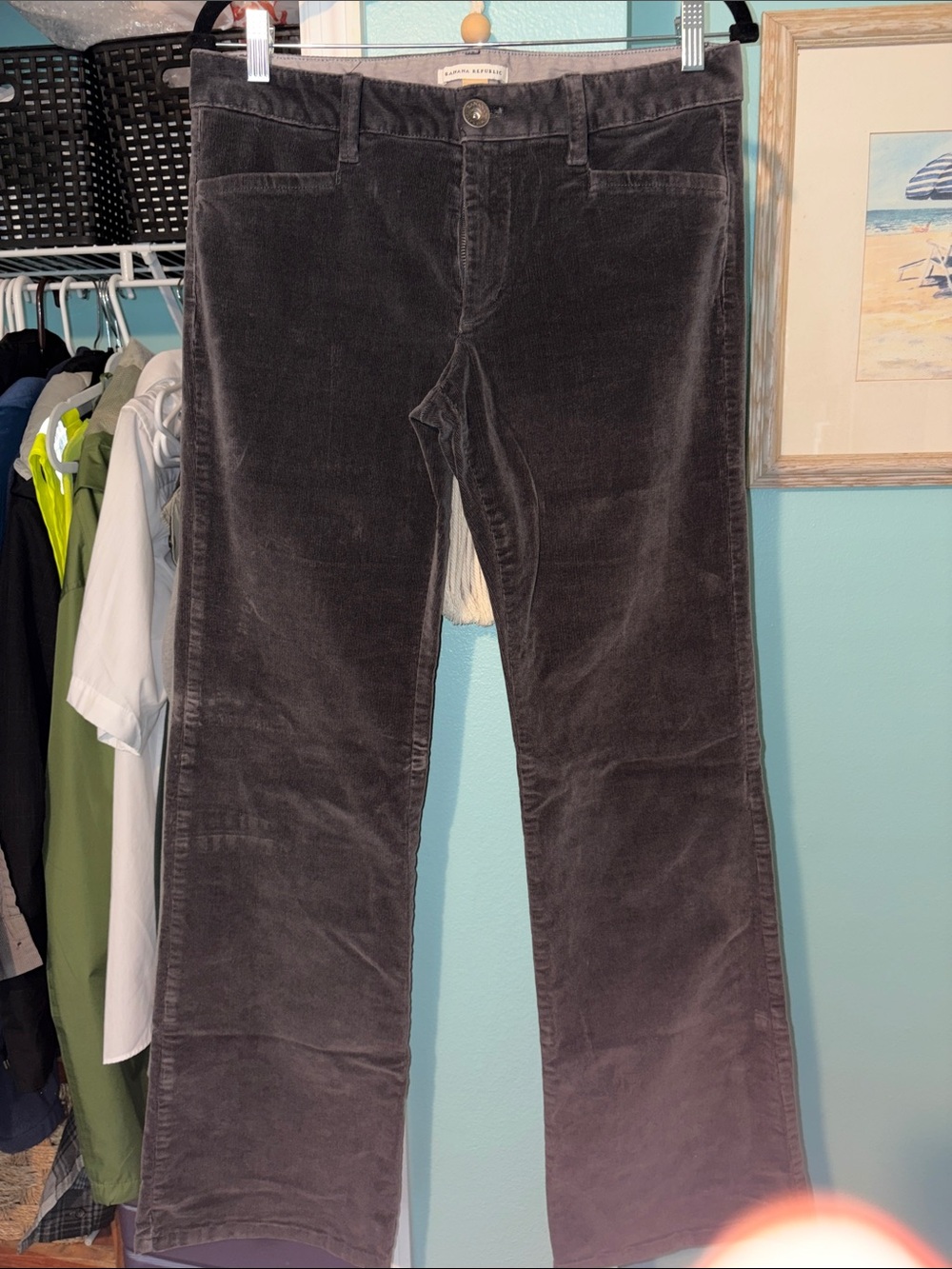 Banana Republic Women's Dark Charcoal Boot Cut Corduroy Pants
